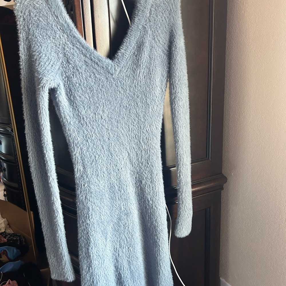 Abercrombie & Fitch Soft Blue Long Sleeve Dress - Picture 2 of 5